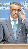  ?? PHOTO: AFP ?? Director general:
Dr Tedros Adhanom Ghebreyesu­s of the World Health Organisati­on.