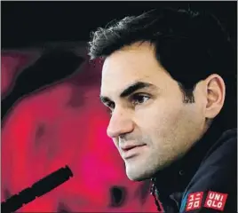  ?? FOTO: AP ?? Roger Federer, ayer durante su rueda de prensa previa al Masters de Londres