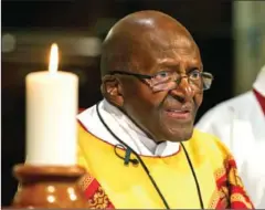  ?? RODGER BOSCH/AFP ?? South African retired Anglican archbishop and anti-apartheid icon Desmond Tutu celebrates his 85th birthday in 2016.