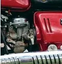  ??  ?? Top: CL350 exhaust looks good but unobtainab­le
Above: Predicatab­le left-foot gearchange and workings, but with those old-school looks
