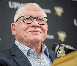  ?? JESSIE WARDARSKI THE ASSOCIATED PRESS FILE PHOTO ?? Jim Rutherford cited “personal reasons” after resigning abruptly Wednesday as general manager of the Pittsburgh Penguins. He guided the team to consecutiv­e Stanley Cup wins in 2016 and ’17.