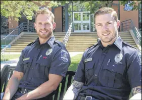  ?? LYNN CuRWIN/tRuRO DAILY NEWs ?? Robert Hunka, left, and Justin Russell are the first Truro Police officers to compete in the World Police and Fire Games. Both will compete in crossfit at the games, being held in Los Angeles.
