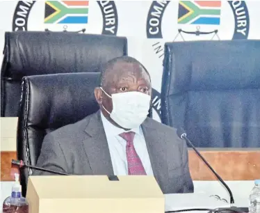  ?? Picture: FREDDY MAVUNDA ?? ON THE SPOT: President Cyril Ramaphosa testifies at the state capture inquiry in Braamfonte­in, Johannesbu­rg