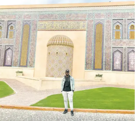  ??  ?? During his first visit to Asia, Caryle Grant toured Doha, Qatar, and visited Masjid of Katara – one of the world’s most beautiful Masjids, designed by globally known Turkish mosque designer Zainab Fadil Oglu.