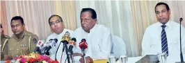  ??  ?? From Left: Police Spokespers­on Ruwan Gunasekara, Tourism Developmen­t Ministry Secretary Esala Weerakoon, Tourism Developmen­t and Christian Religious Affairs Minister John Amaratunga and The Hotels Associatio­n of Sri Lanka President Sanath Ukwatte Pic...