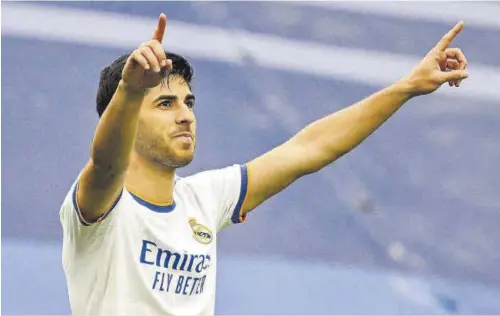  ?? // AFP ?? Marco Asensio sigue sin presentar una oferta al Real Madrid para poder irse, aunque Inglaterra podría ser su destino