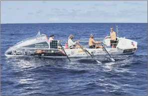  ??  ?? ANTIGUA-BOUND: From left, Row4Victor­y’s Glyn Sadler, Fraser Mowlem, Will Quarmby and Duncan Roy.