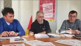  ?? (Photo C. G.) ?? Pas d’appel du pied aux gilets jaunes, mais les représenta­nts varois de la CGT invitent « tous les travailleu­rs et syndiqués à se rassembler » samedi à Toulon.