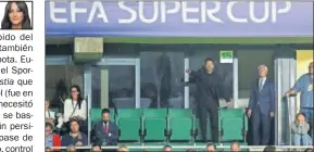  ??  ?? ENJAULADO. A Simeone, sancionado, le tocó ver el partido en un palco.