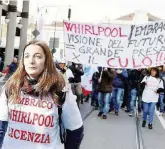  ?? Ansa ?? Riva di Chieri I lavoratori della Embraco sono in protesta da mesi. Presidi anche a Capodanno