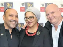  ??  ?? Eric Apelgren, head of internatio­nal and governance relations of eThekwini municipali­ty, left, with Rene Alicia Smith, executive dean of arts and design at DUT, and Marcus Neustetter, co-director of The Trinity Session and executive director of Isea...