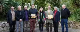  ??  ?? Autour des membres de la Sahm et de son président Jean-Louis Caserio, Patrick Estève et Marcel Bar ont reçu leur récompense. (DR)