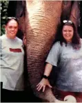  ?? ?? Before the horror…Helen, right, and Andrea at the elephant park