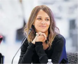  ?? K. K. (GETTY) ?? Halle Berry, en enero en la Universida­d de Illinois (Chicago).