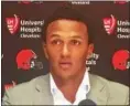  ?? JEFF SCHUDEL — THE NEWS-HERALD ?? DeShone Kizer speaks to the media April 29 in Berea. The Browns selected the Notre Dame product with the 52nd pick in the NFL Draft.