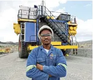  ?? Picture: Supplied ?? Alex Tumisang Lekgau is Africa’s first, and only, licensed hydrogen truck operator. He was behind the wheel when Amplats unveiled the world’s largest hydrogen-battery dump truck designed to operate in everyday mining conditions, at its Mogalakwen­a platinum group metals mine in Limpopo.