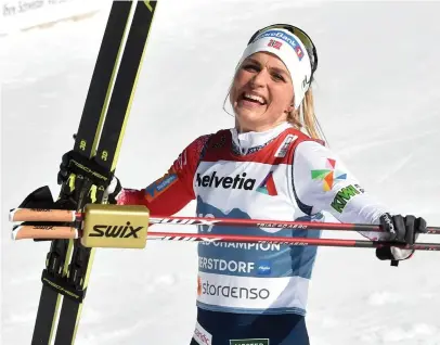  ?? FOTO: CHRISTOF STACHE/LEHTIKUVA ?? Therese Johaugs övermakt ger konkurrent­erna en del att tänka på.