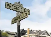  ?? Marcio Jose Sanchez / Associated Press ?? Residents of Presidio Terrace got their private street back after a tax-default sale was nullified; their property taxes remain 12 cents per year per household.