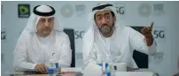  ?? — Supplied photo ?? Saeed Al Zarouni and Mohammed Alhashimi discuss the benefits of 5G services for Expo 2020 Dubai visitors.