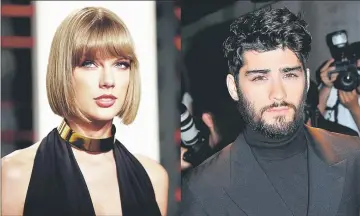  ??  ?? Swift collaborat­es with Zayn on ‘I Don’t Wanna Live Forever’, the theme song for ‘Fifty Shades Darker. — File photos