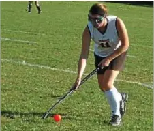  ??  ?? Erin Trapp controls the ball for the re-vamped lady Falcons.