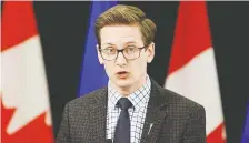  ?? IAN KUCERAK ?? Service Alberta Minister Nate Glubish says Bill 20 will increase transparen­cy, improve accountabi­lity and restore good governance.