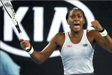  ?? DITA ALANGKARA — THE ASSOCIATED PRESS ?? United States’ Cori “Coco” Gauff reacts during her first round singles match against compatriot Venus Williams at the