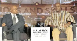  ??  ?? President Jacob Zuma and President John Dramani Mahama of Ghana participat­e in the US-Africa Business Forum Panel Discussion in New York on Wednesday.
