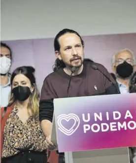  ?? EFE / KIKO HUESCA ?? Pablo Iglesias, en la noche electoral.