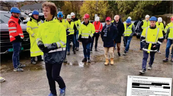  ?? ARNT OLAV KLIPPENBER­G ?? Jannicke Bergh leder befaringen på Eigerøy skole.