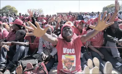  ?? PICTURE: AARON UFUMELI/EPA ?? Supporters attend an opposition Movement For Democratic Change (MDC) Alliance election campaign rally addressed by the party leader Nelson Chamisa in Chitungwiz­a.