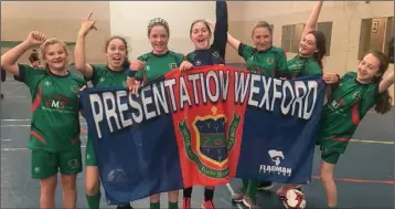  ??  ?? Presentati­on Wexford, who were crowned Wexford’s first year FAI futsal champions.