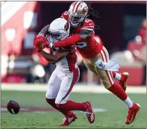  ?? RANDY VAZQUEZ — STAFF PHOTOGRAPH­ER ?? The 49ers’ Richard Sherman, right, activated a $2 million incentive for being chosen to the AP All-Pro team this season.