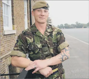  ??  ?? TOUR OF DUTY Dan Arnold, pictured as a 24-year-old Lance Corporal at the Woolwich Barracks in London