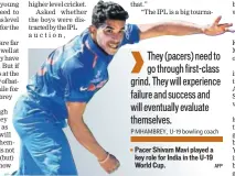  ?? AFP ?? Pacer Shivam Mavi played a ■ key role for India in the U19 World Cup.