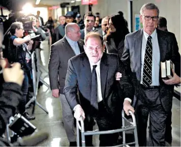  ?? ALEC TABAK/NEW YORK DAILY NEWS ?? Harvey Weinstein arrives for a pretrial hearing in state Supreme Court in New York this month.