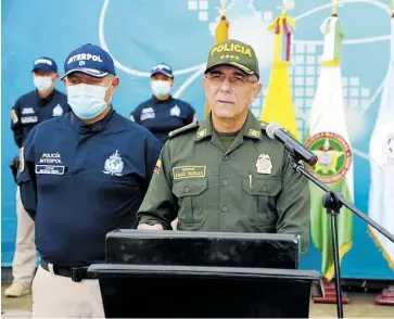  ?? Cortesía ?? El director de la Policía, general Jorge Luis Vargas, en rueda de prensa.