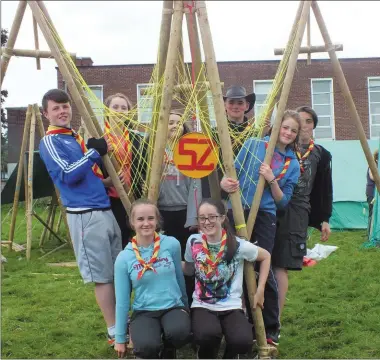 ??  ?? Mallow Scouts in training for this weekend’s national event in Athlone, from left: Mark Barry, Claire Linehan, Emer O’Grady, Tim McCarthy, Jane O’Connell and Cian Murphy; front: Alice O’Sullivan and Shauna McDonnell.