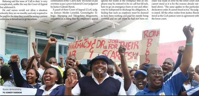  ?? PIC: KENNEDY RAMOKONE ?? Nurses demonstrat­ing