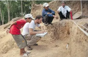  ?? HANDOUT ?? Derek Congram, a Canadian forensic anthropolo­gist, tests soil in Vietnam. He has developed a system that analyzes data to better pinpoint grave sites of people missing in conflict zones.