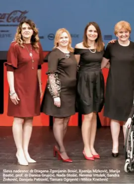  ??  ?? Sleva nadesno: dr Dragana Zgonjanin Bosić, Ksenija Mirković, Marija Bastić, prof. dr Danica Grujičić, Nada Stošić, Nevena Vrtulek, Sandra Živković, Danijela Petrović, Tamara Ognjević i Milica Knežević