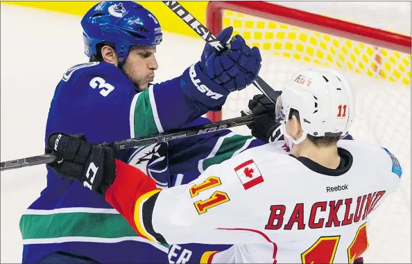  ?? GERRY KAHRMANN/PNG FILES ?? The Vancouver Canucks are trying to trade Kevin Bieksa, which could free up $4.6 million US in salary cap space.