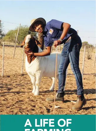  ?? ?? Thabo Dithakgwe has made a name for himself as the country’s youngest livestock farmer. Thabo has had a strong connection with farming which he says is part of his DNA. PHOTOS: PETER MASHALA