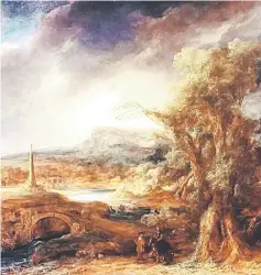  ??  ?? Photo shows ‘Landscape with Obelisk’, a painting by artist Govaert Flinck. — AFP photo