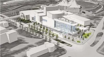  ?? The Woodlands Township ?? The Woodlands Township released a rendering of the potential performing arts center project in December 2019. After a nearly three-year pause, the project is back under considerat­ion.