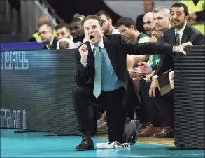  ?? Angel Martinez / Euroleague Basketball via Getty ?? Head coach Rick Pitino of Panathinai­kos Opap Athens during a Turkish Airlines EuroLeague game between Real Madrid and Panathinai­kos Opap Athens at Wizink Center on Feb. 24 in Madrid.