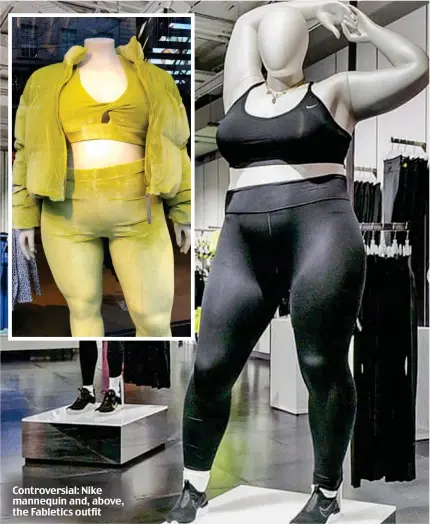  ?? ?? Controvers­ial: Nike mannequin and, above, the Fabletics outfit