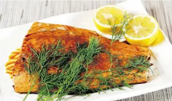  ?? ATCO BLUE FLAME KITCHEN ?? Salmon with Balsamic Glaze features a sweet, tangy sauce infused with thyme.