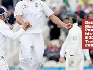  ??  ?? Destroyer: Monty Panesar on his way to 6-37 at Old Trafford in 2008