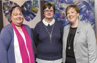  ??  ?? Maria O’Donoghue, Geraldine O’Donoghue and Monica Gilmore were at the Chamber meeting at the Charlevill­e Park Hotel.